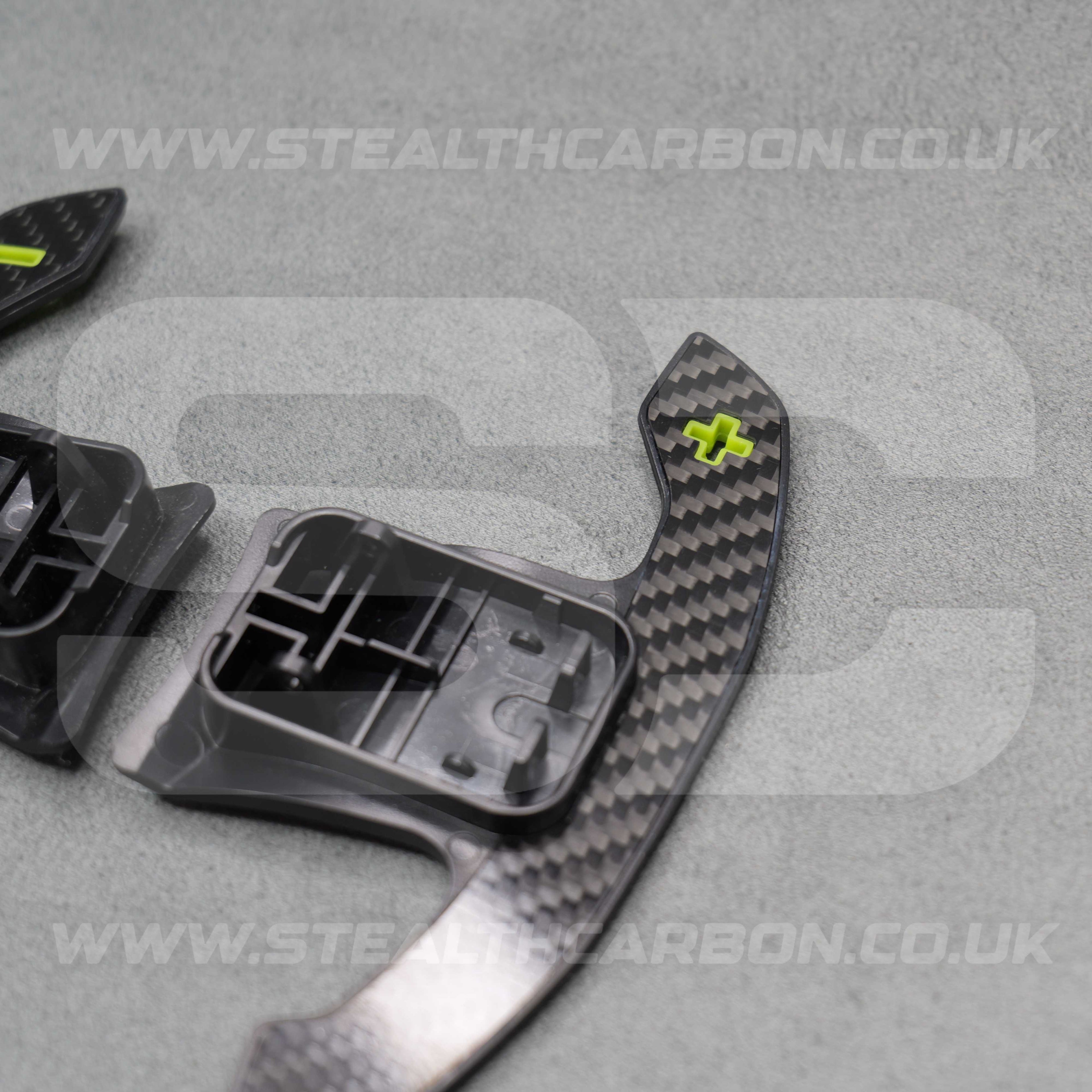 Toyota GR Supra Real Carbon Fibre & Yellow Gear Shifter Paddles A90/A91