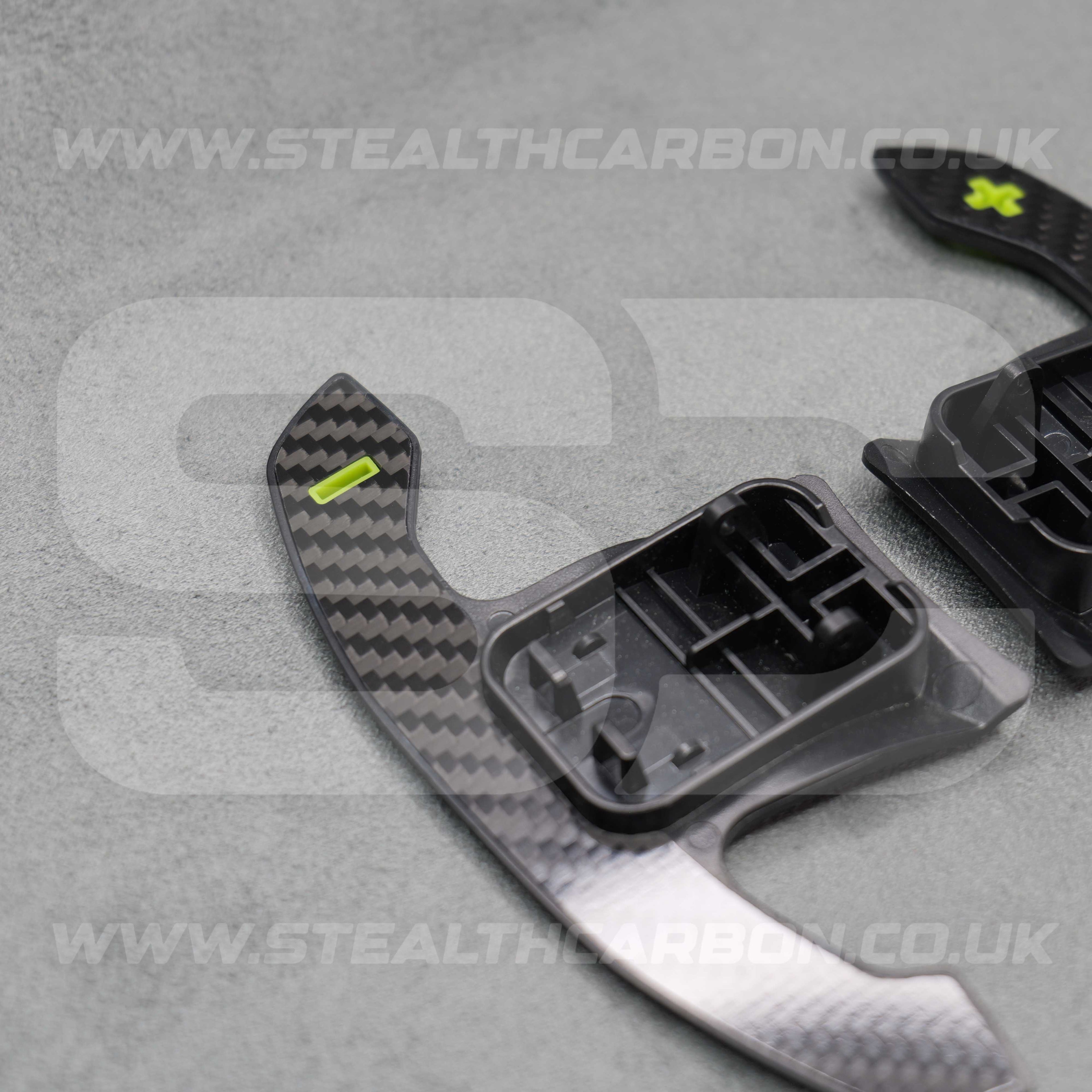 Toyota GR Supra Real Carbon Fibre & Yellow Gear Shifter Paddles A90/A91