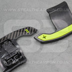 BMW Carbon Fibre / Yellow Gear Paddles Shifters F80 M3 F82 F83 M4 F87 M2 F30 G20
