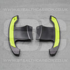 BMW Carbon Fibre / Yellow Gear Paddles Shifters F80 M3 F82 F83 M4 F87 M2 F30 G20