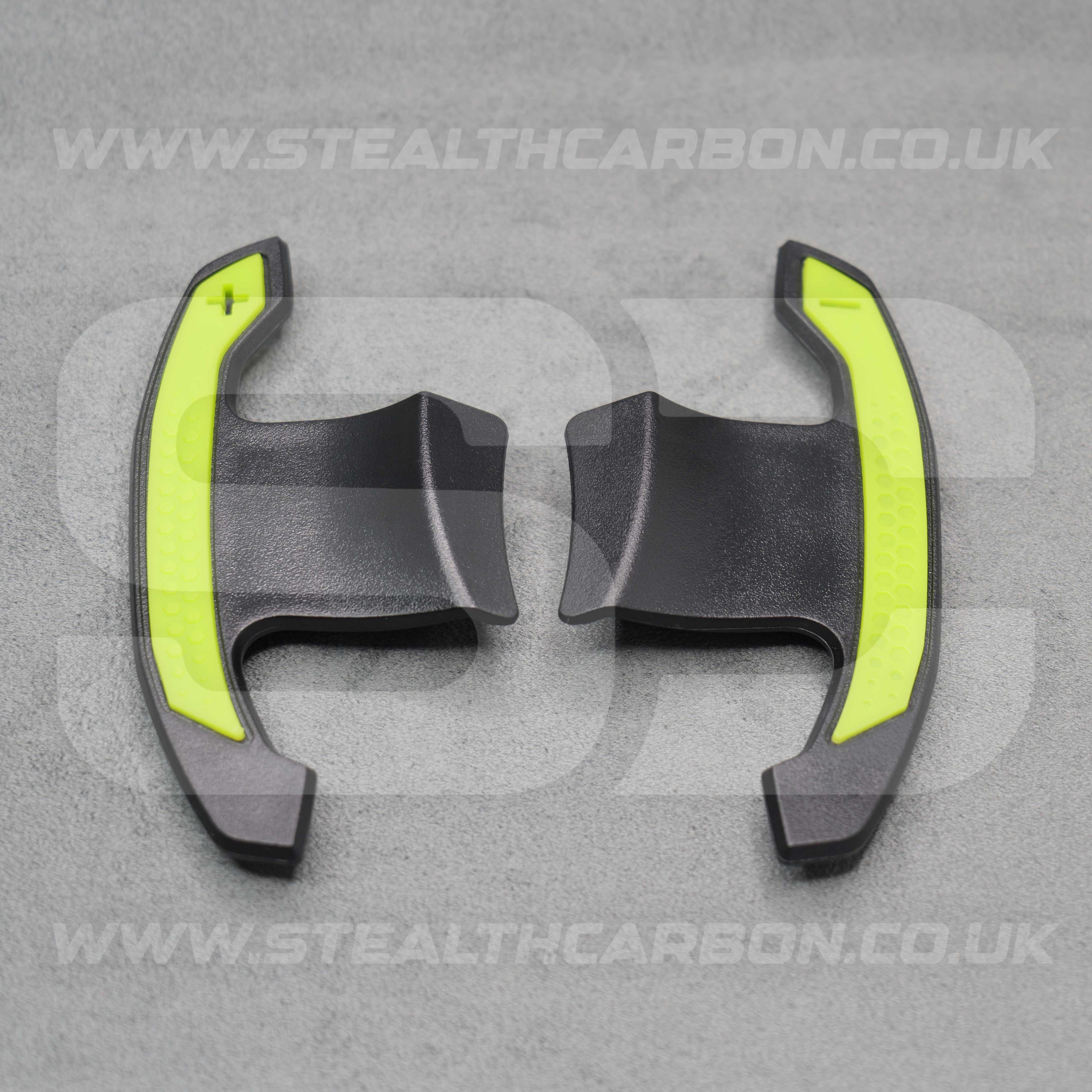 Toyota GR Supra Real Carbon Fibre & Yellow Gear Shifter Paddles A90/A91