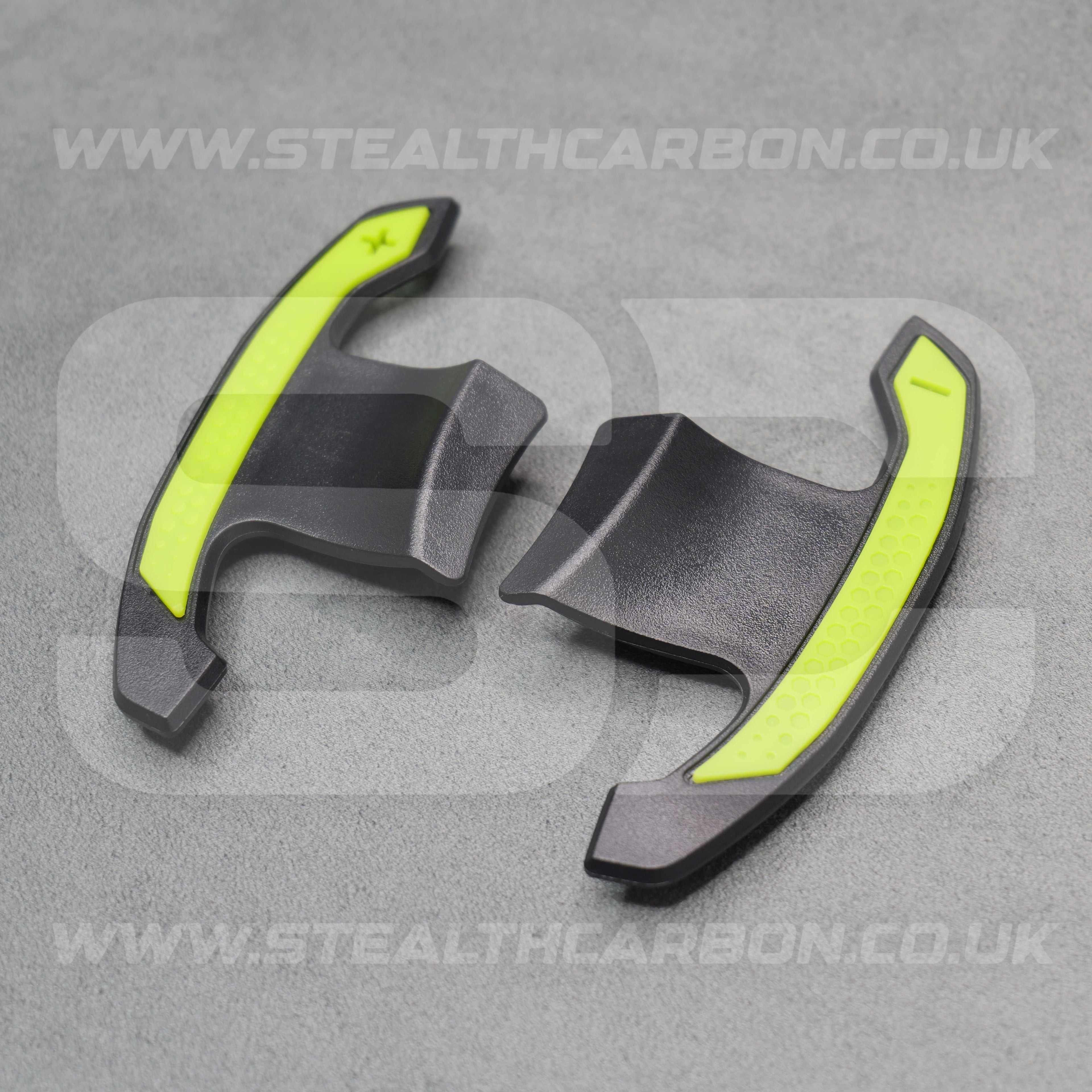 BMW Carbon Fibre / Yellow Gear Paddles Shifters F80 M3 F82 F83 M4 F87 M2 F30 G20