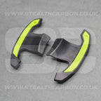 Toyota GR Supra Real Carbon Fibre & Yellow Gear Shifter Paddles A90/A91