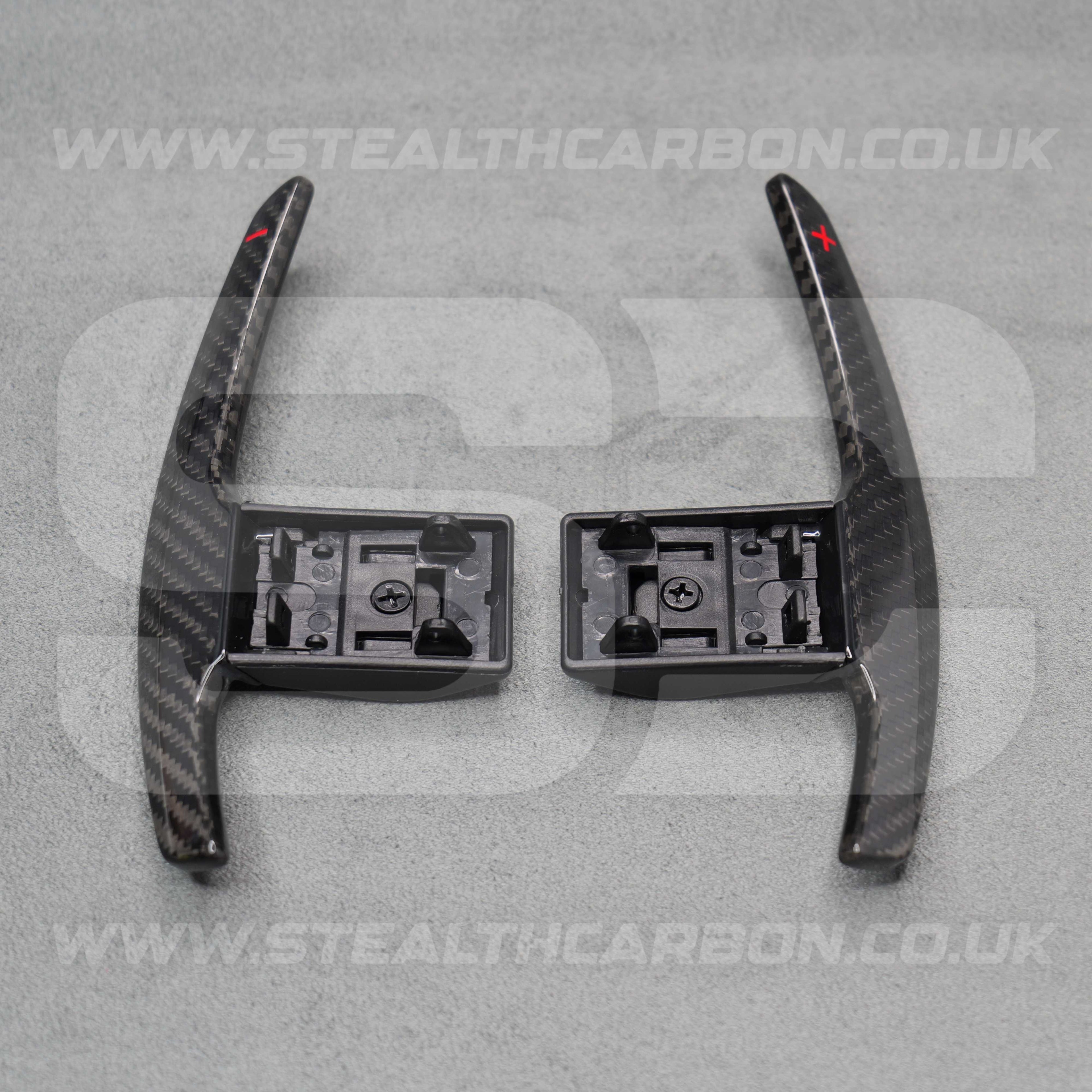 Carbon Fibre / Red Gear Paddle Shifters for BMW F80 M3 F82 F83 M4 F87 M2 F30