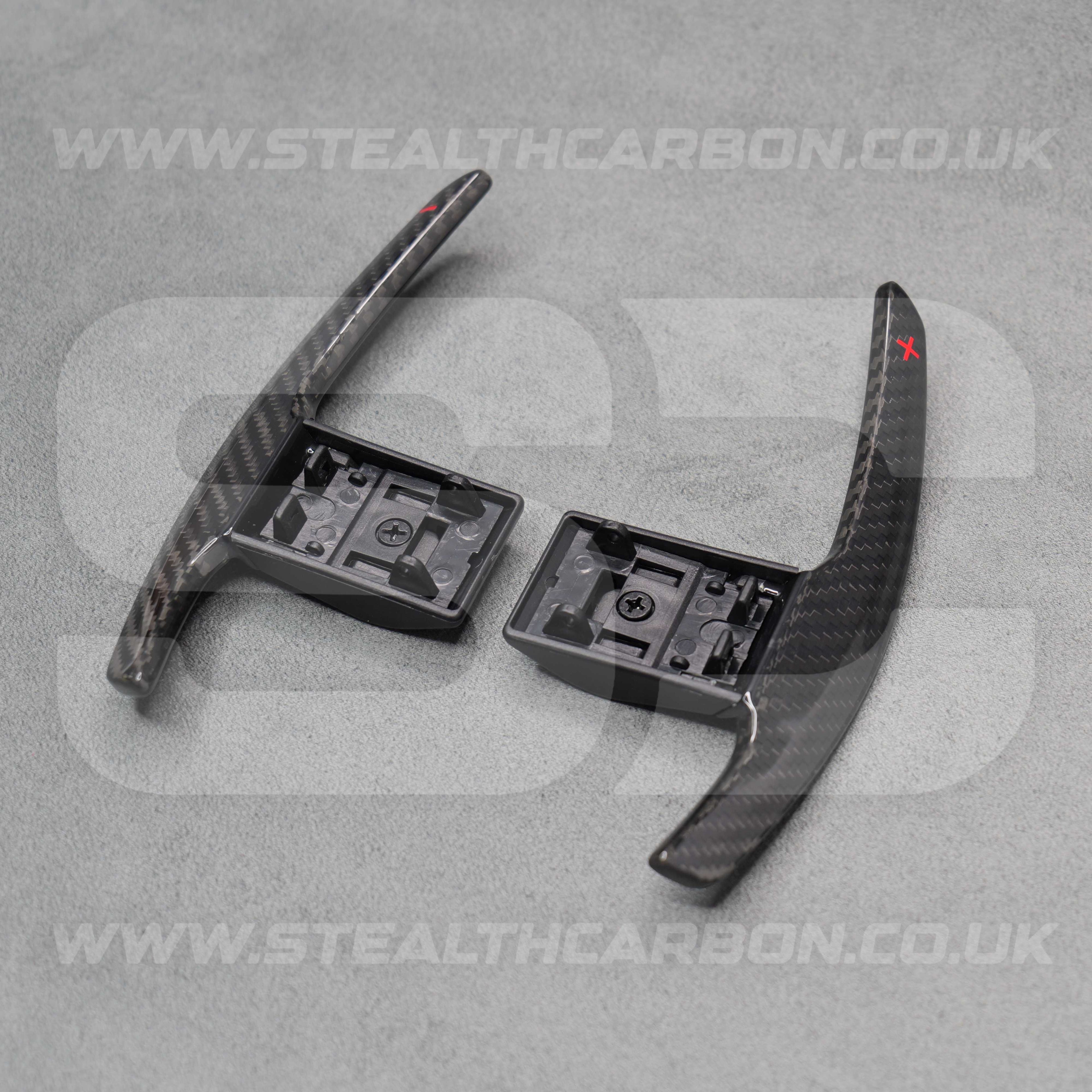 Carbon Fibre / Red Gear Paddle Shifters for BMW F80 M3 F82 F83 M4 F87 M2 F30