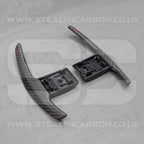 Satin Carbon Fibre / Red Gear Paddle Shifters BMW F80 M3 F82 F83 M4 F87 M2