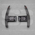 Satin Carbon Fibre / Red Gear Paddle Shifters BMW F80 M3 F82 F83 M4 F87 M2