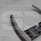 Satin Carbon Fibre / Red Gear Paddle Shifters BMW F80 M3 F82 F83 M4 F87 M2