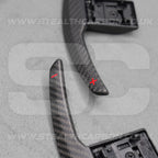 Satin Carbon Fibre / Red Gear Paddle Shifters BMW F80 M3 F82 F83 M4 F87 M2