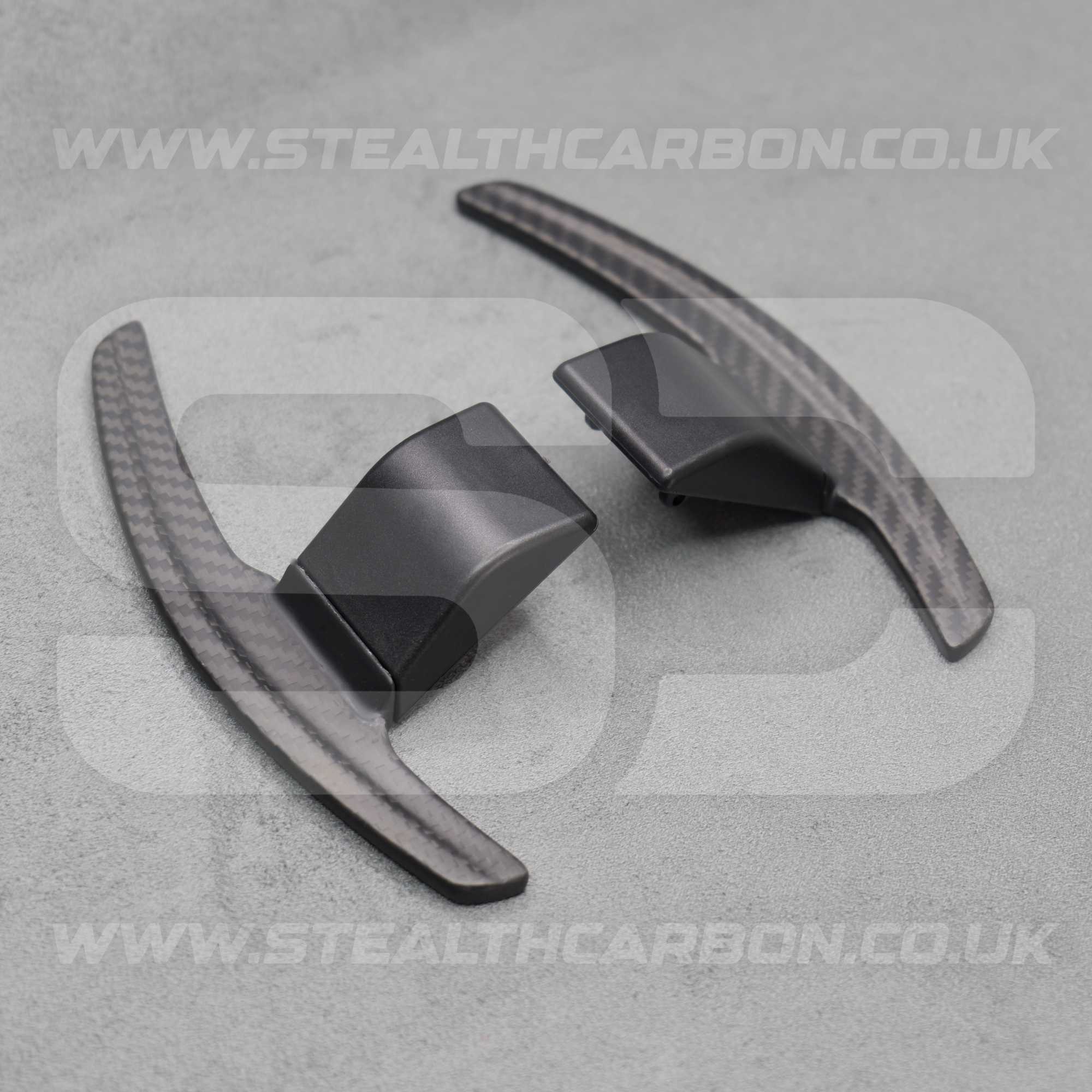 Satin Carbon Fibre / Red Gear Paddle Shifters BMW F80 M3 F82 F83 M4 F87 M2