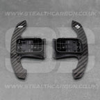 BMW Carbon Fibre / White Gear Shifter Paddles F80 M3 F82 F83 M4 F87 M2 F30 G80