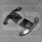BMW Carbon Fibre / White Gear Shifter Paddles F80 M3 F82 F83 M4 F87 M2 F30 G80