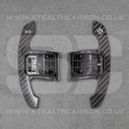 BMW Carbon Fibre / White Gear Shifter Paddles F80 M3 F82 F83 M4 F87 M2 F30 G80