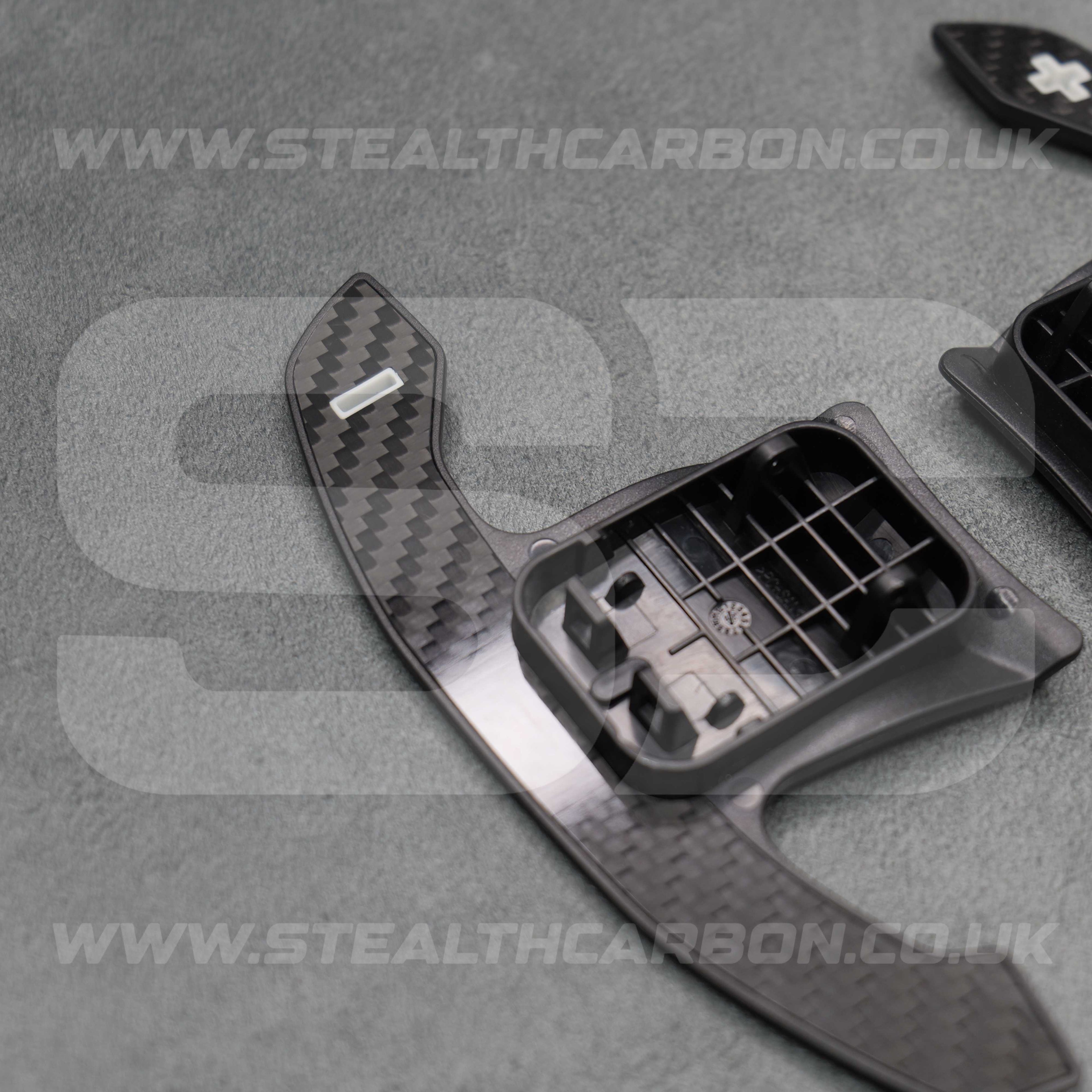 Toyota GR Supra Carbon Fibre & White Gear Shifter Paddles J29/DB A90/A9 2019+