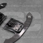 BMW Carbon Fibre / White Gear Shifter Paddles F80 M3 F82 F83 M4 F87 M2 F30 G80