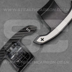 BMW Carbon Fibre / White Gear Shifter Paddles F80 M3 F82 F83 M4 F87 M2 F30 G80