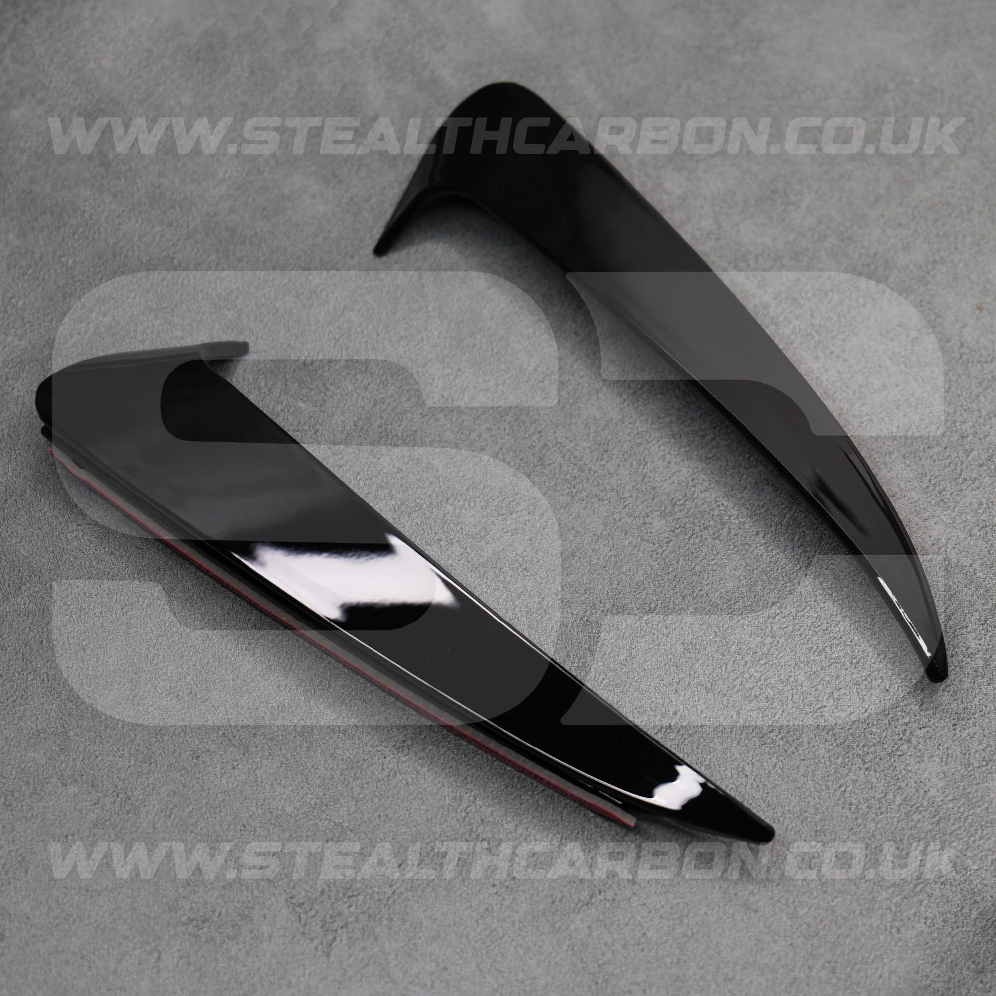 Mercedes C43 C63 Saloon Gloss Black Rear Bumper Side Vent Trims W205 C Class AMG