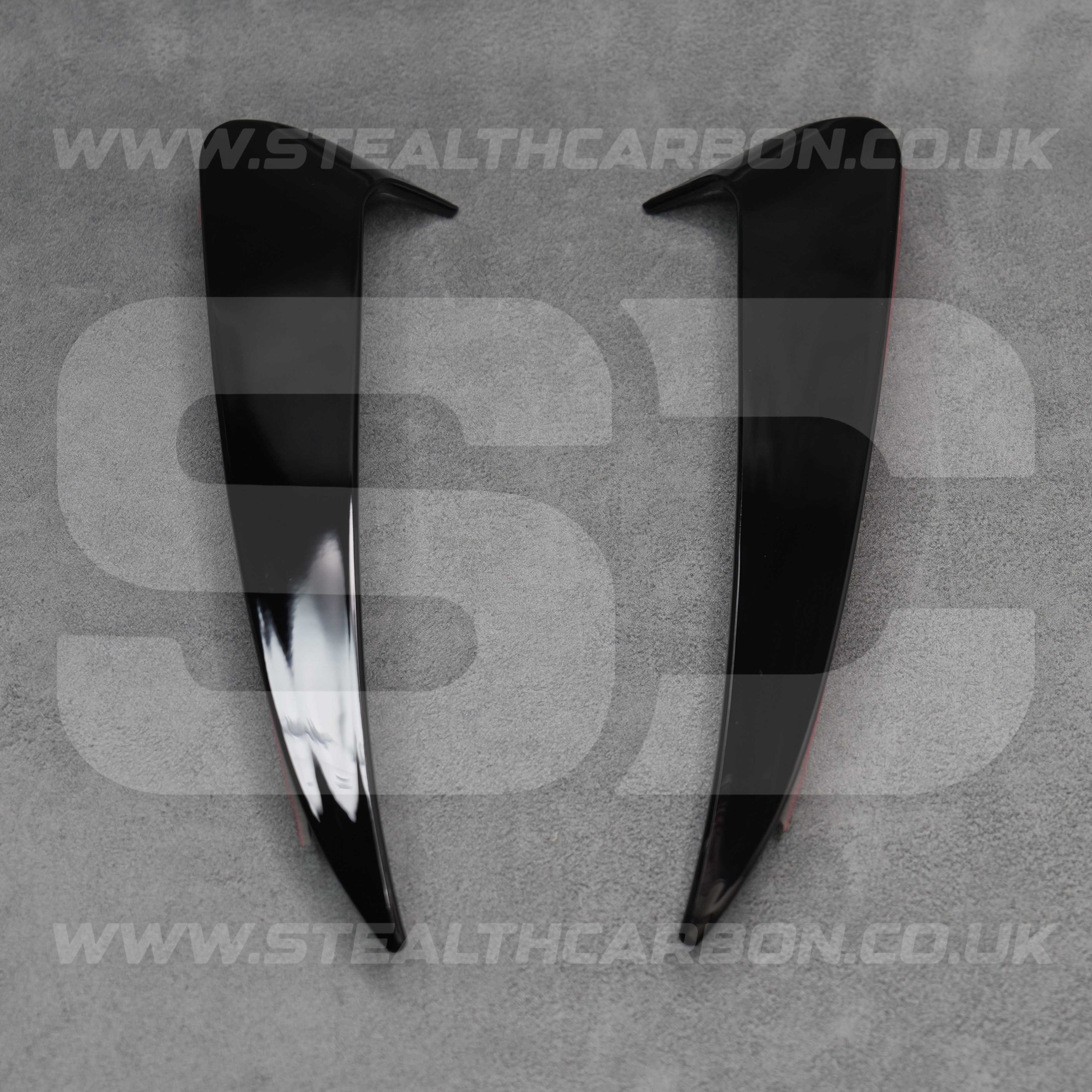 Mercedes C43 C63 Saloon Gloss Black Rear Bumper Side Vent Trims W205 C Class AMG