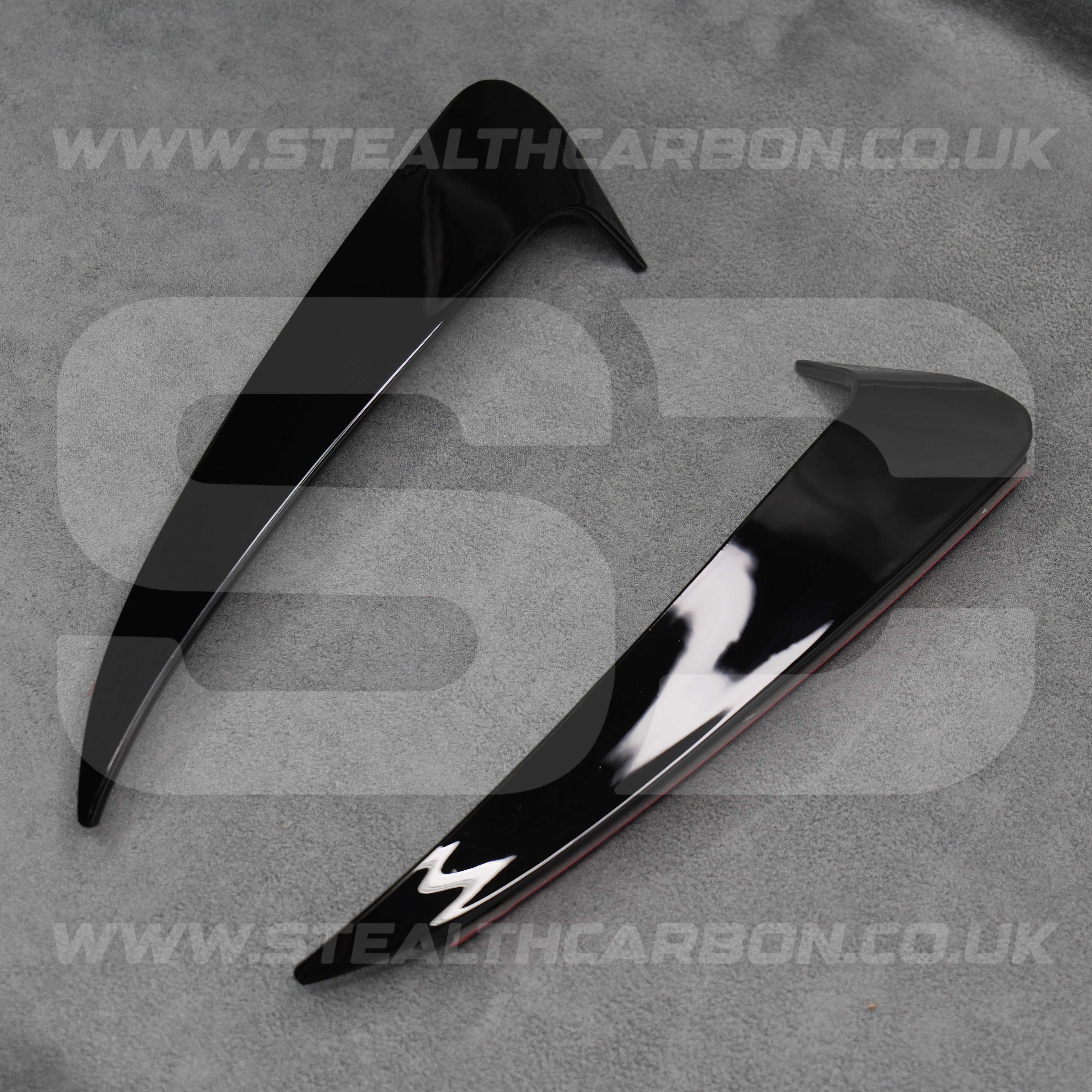 Mercedes C43 C63 Saloon Gloss Black Rear Bumper Side Vent Trims W205 C Class AMG