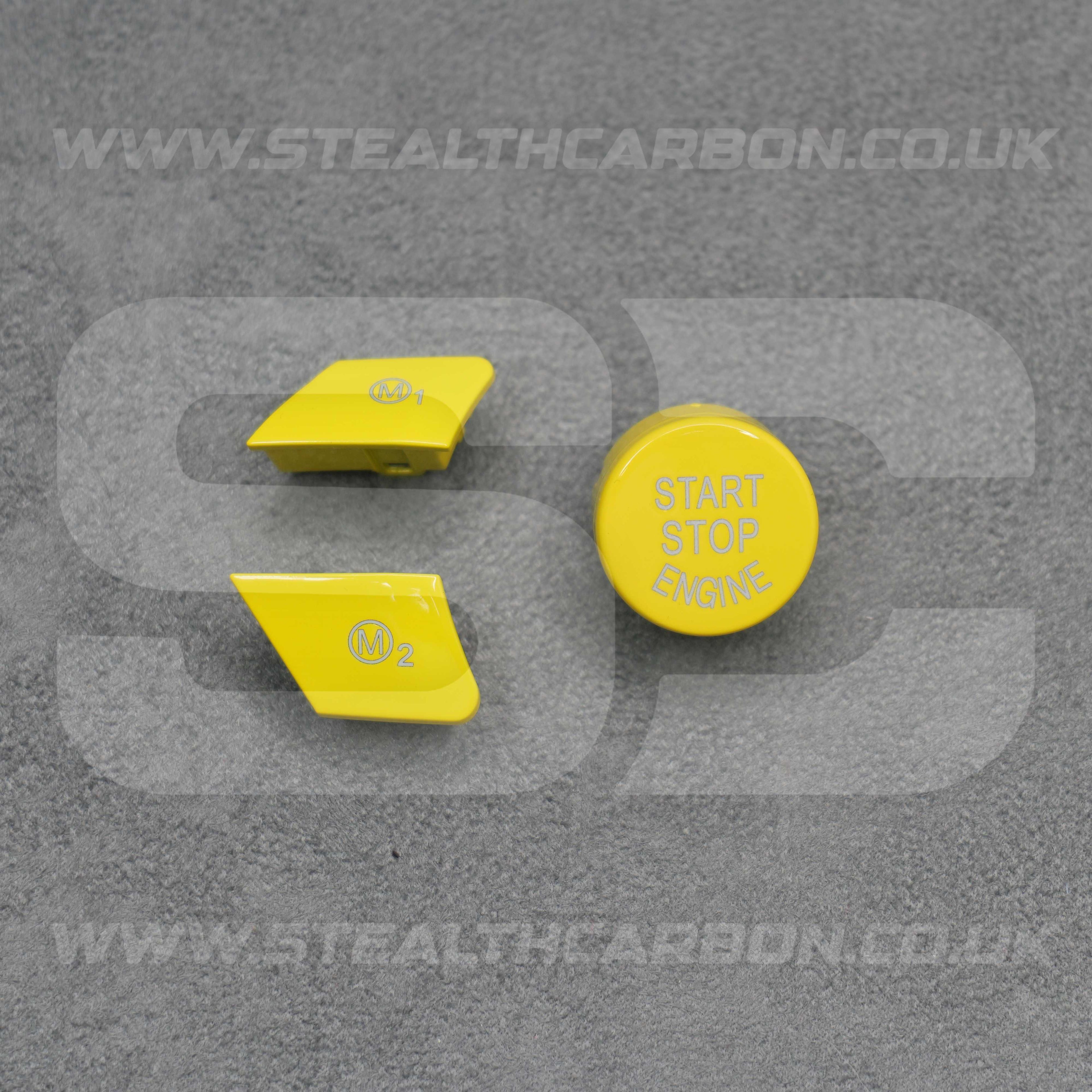 Yellow M1 M2 & Start Buttons Set BMW M2 M3 M4 M5 M6 X5M F80 F82 F83 F85 F87