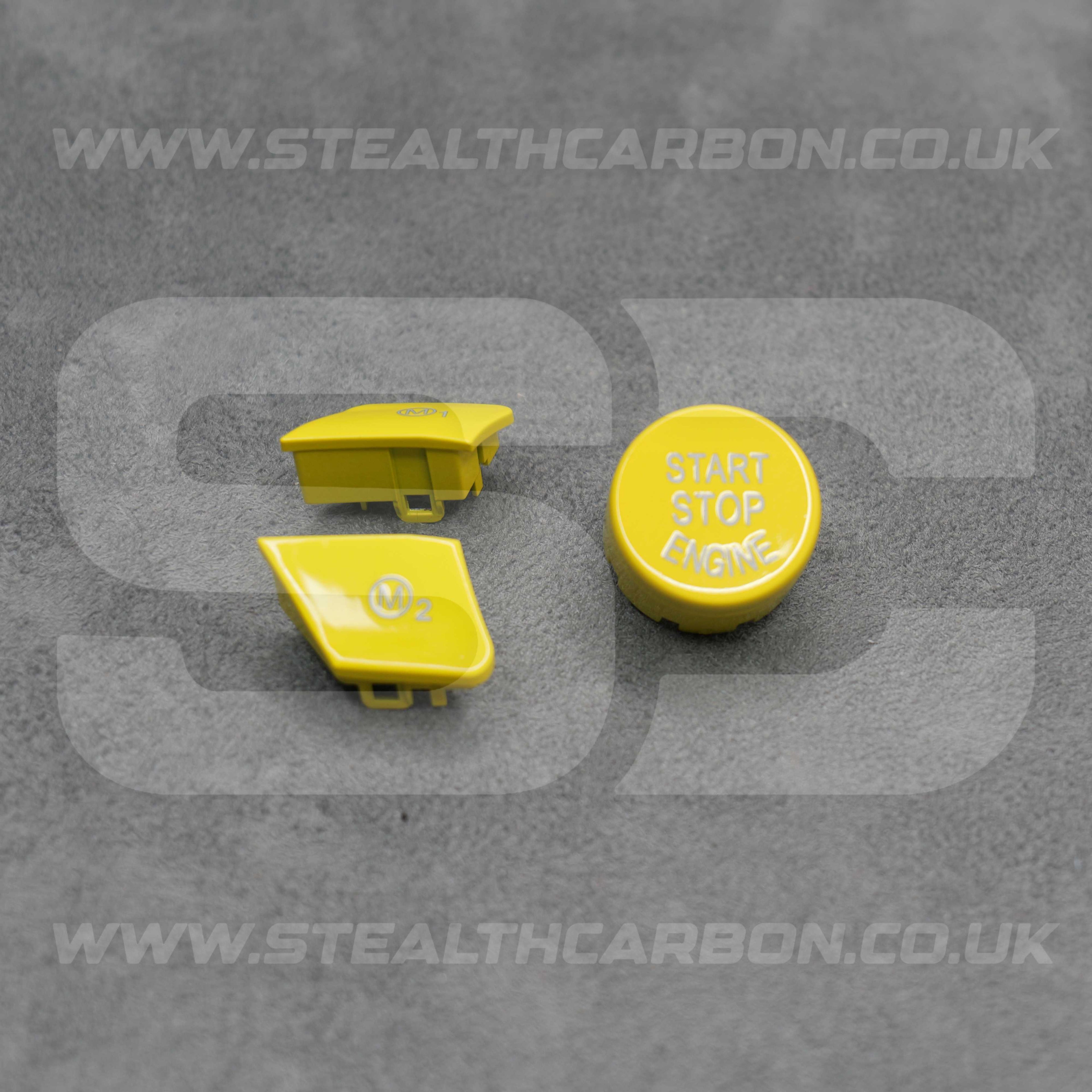 Yellow M1 M2 & Start Buttons Set BMW M2 M3 M4 M5 M6 X5M F80 F82 F83 F85 F87