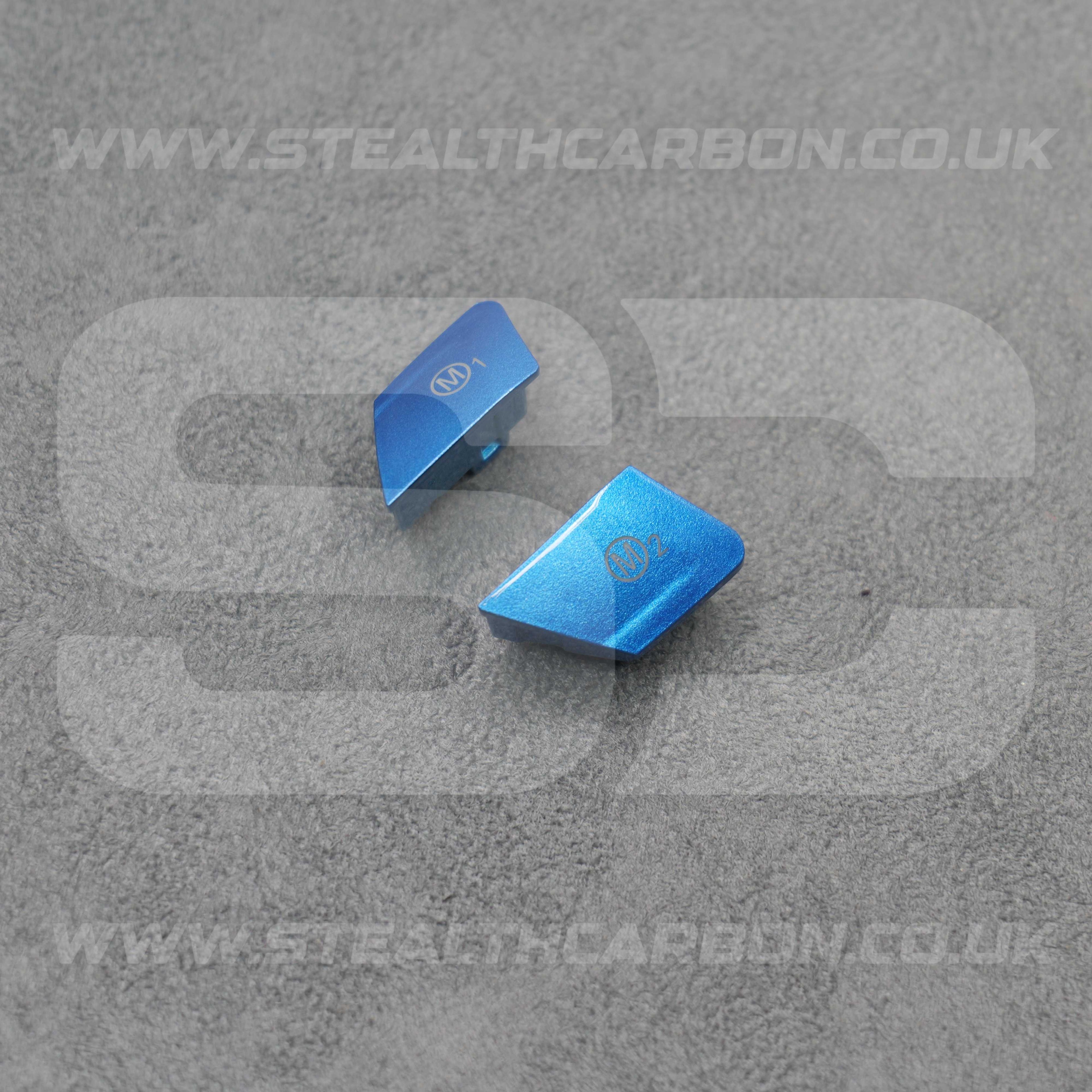 BMW Metallic Blue M1 & M2 Buttons Set for M2 M3 M4 M5 M6 X5M X6M F80 F82 F83 F87