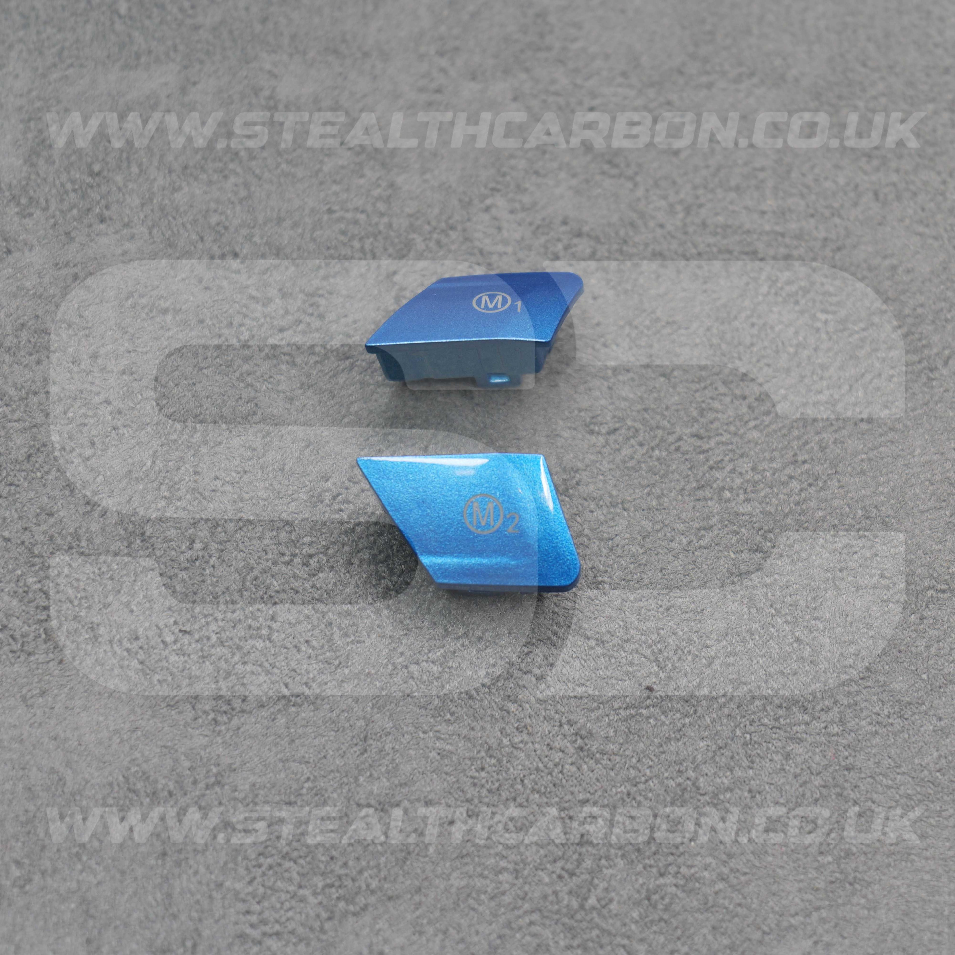 BMW Metallic Blue M1 & M2 Buttons Set for M2 M3 M4 M5 M6 X5M X6M F80 F82 F83 F87