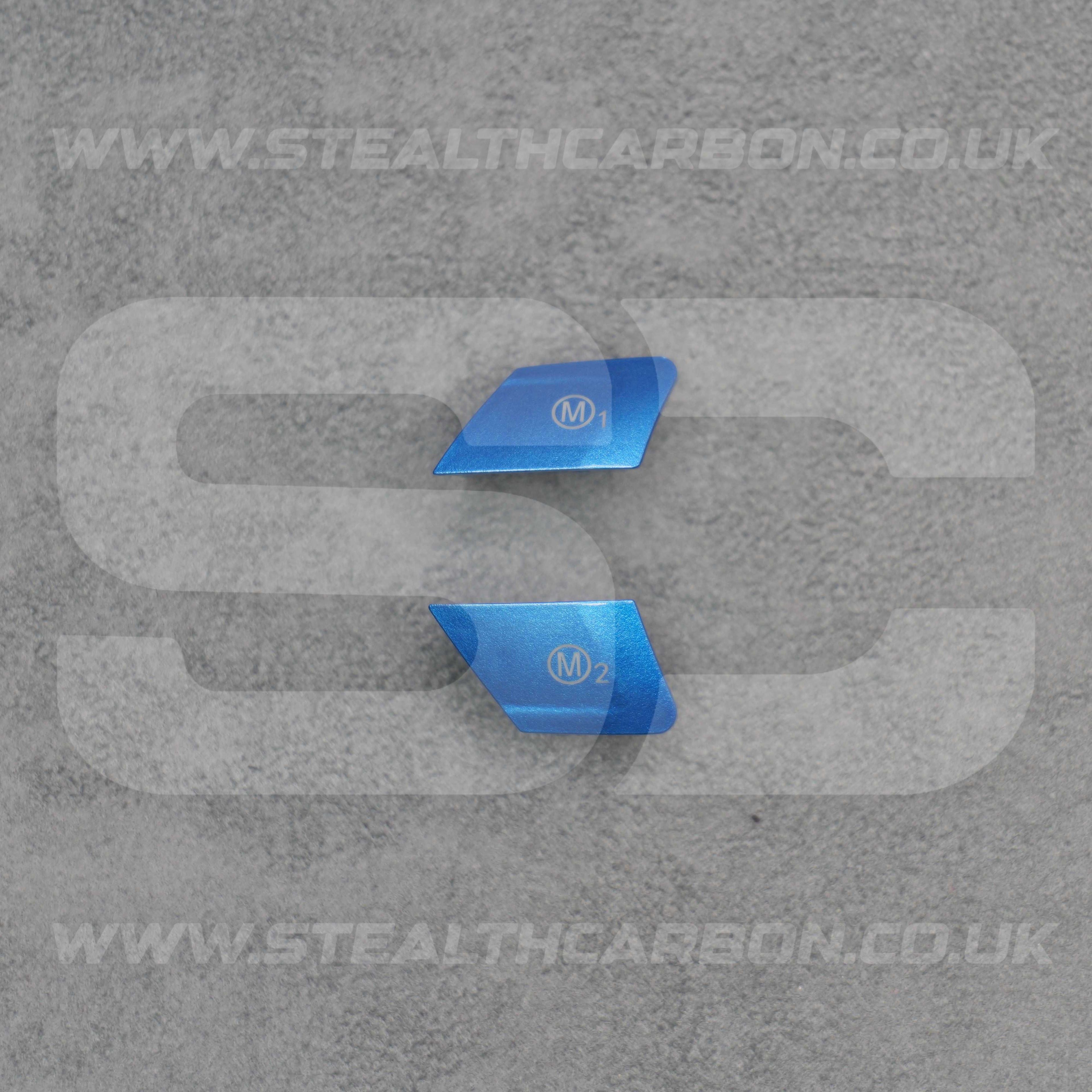 BMW Metallic Blue M1 & M2 Buttons Set for M2 M3 M4 M5 M6 X5M X6M F80 F82 F83 F87