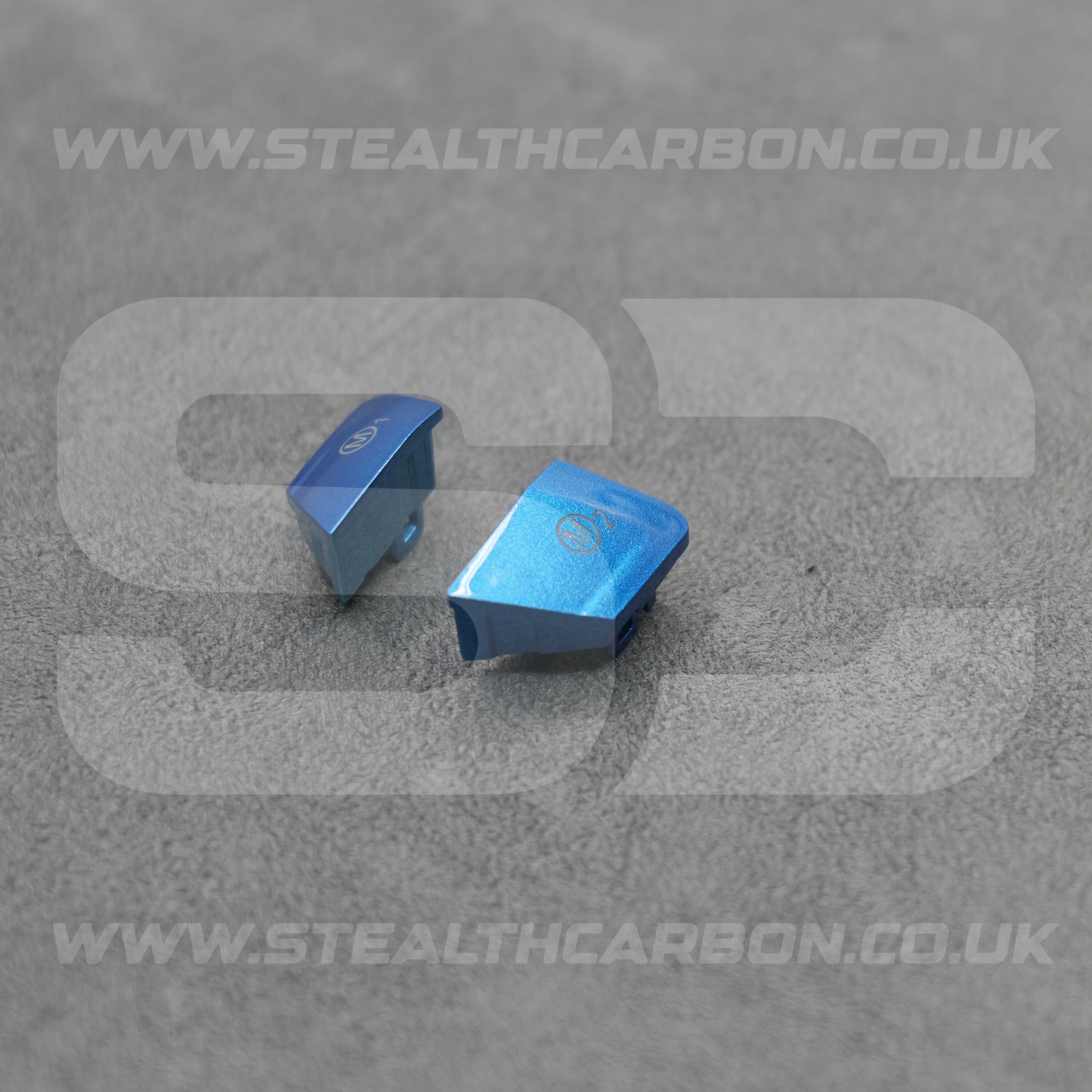 BMW Metallic Blue M1 & M2 Buttons Set for M2 M3 M4 M5 M6 X5M X6M F80 F82 F83 F87