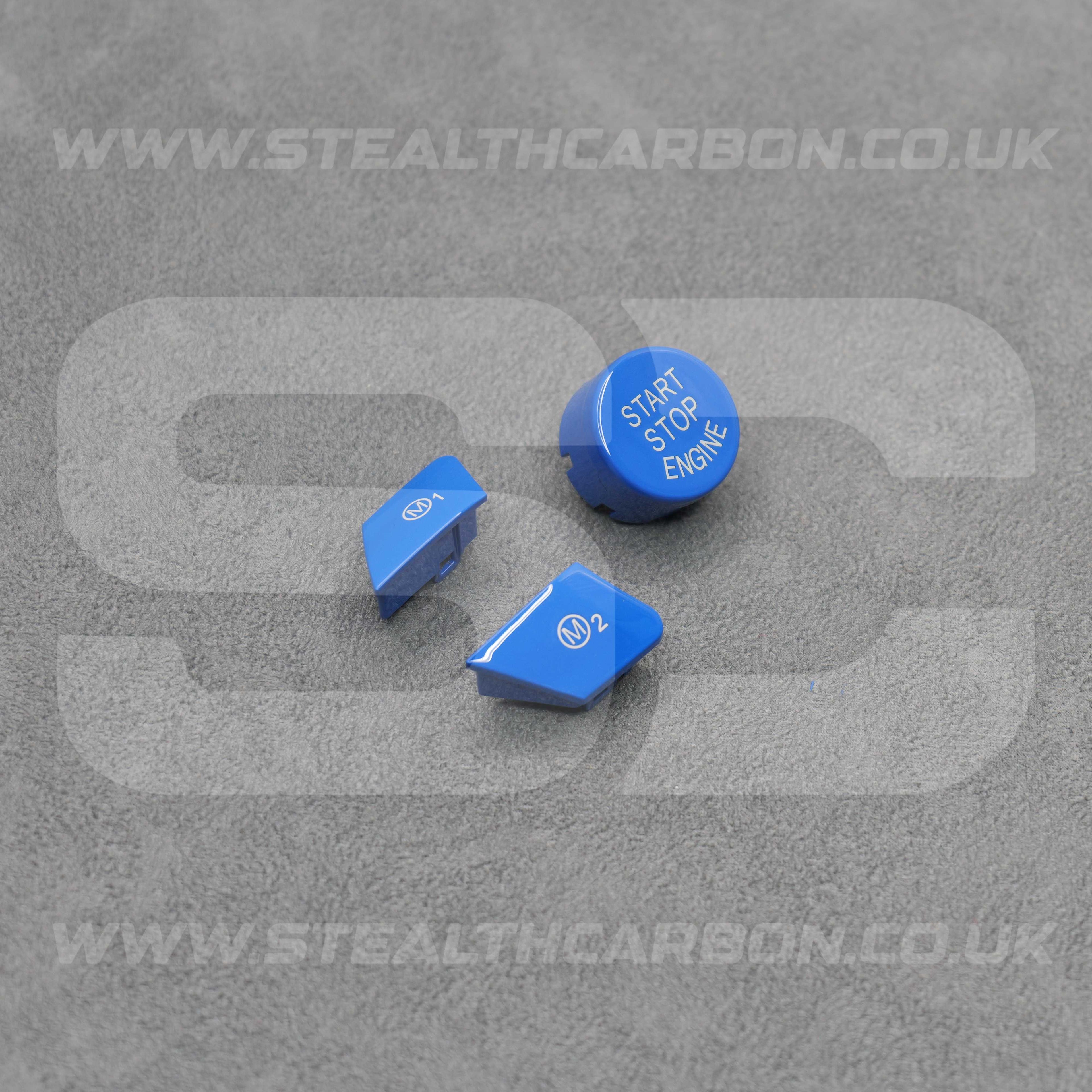 BMW Blue M1 M2 & Start Engine Button Set for M2 M3 M4 F80 F82 F83 F87 M5 M6 F10