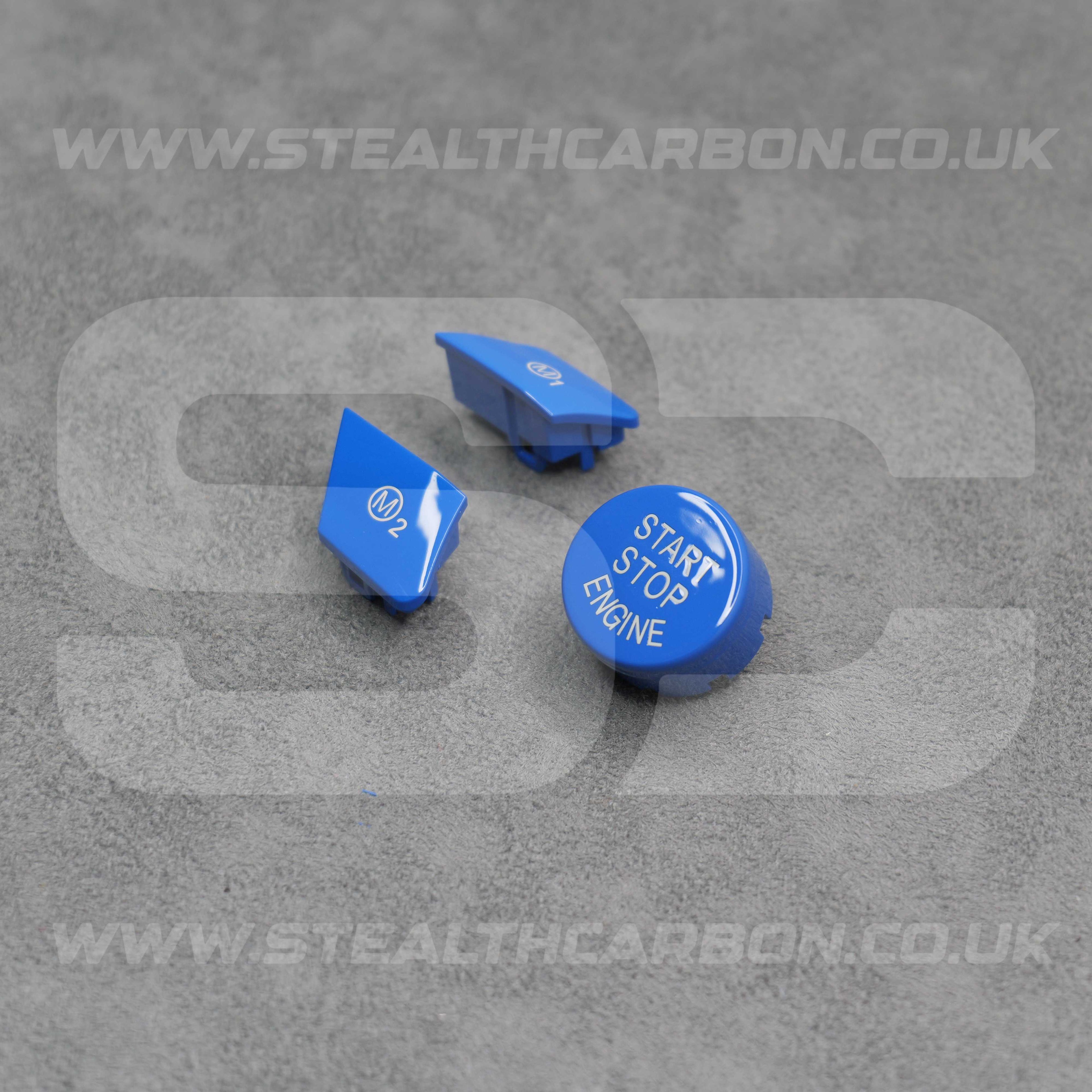 BMW Blue M1 M2 & Start Engine Button Set for M2 M3 M4 F80 F82 F83 F87 M5 M6 F10