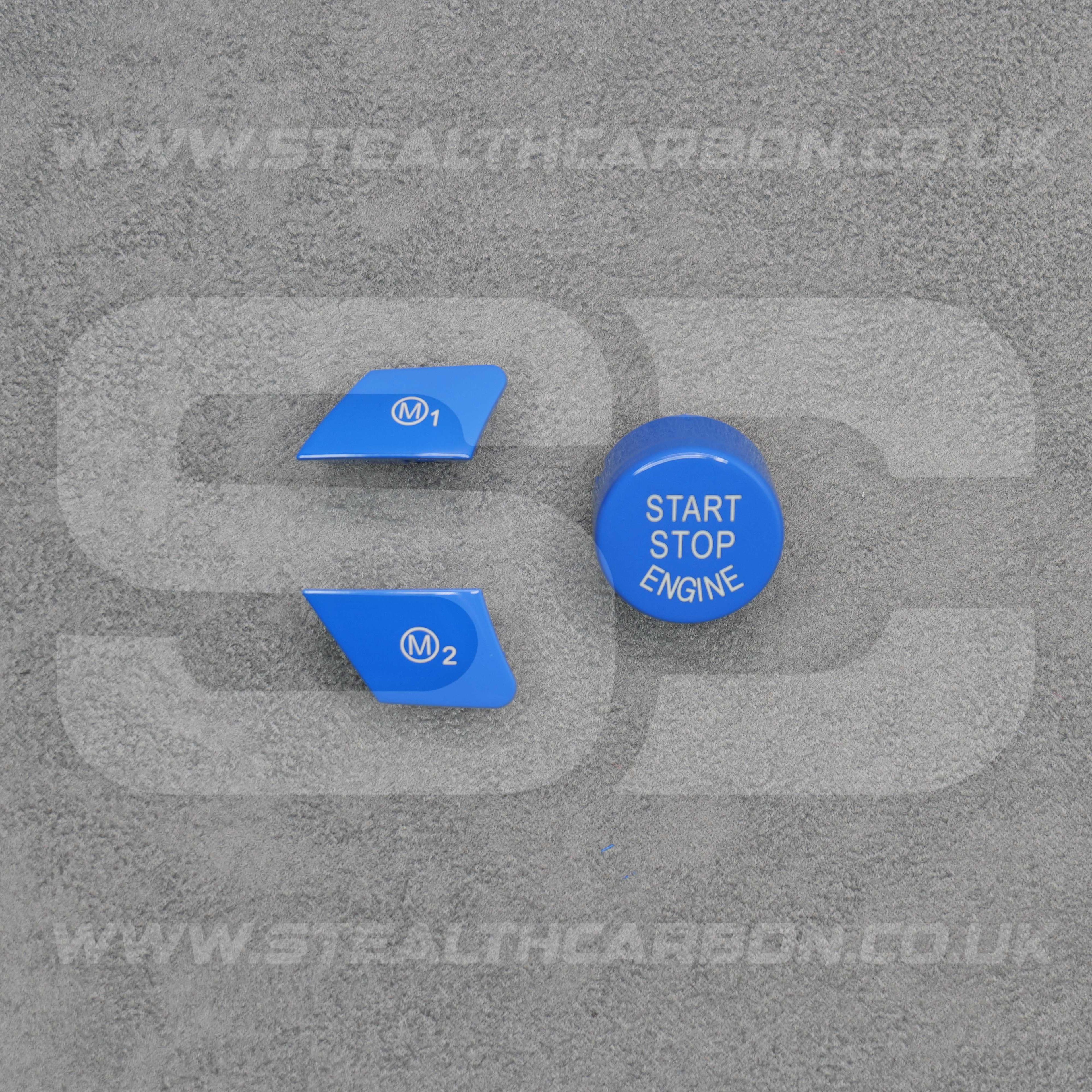BMW Blue M1 M2 & Start Engine Button Set for M2 M3 M4 F80 F82 F83 F87 M5 M6 F10