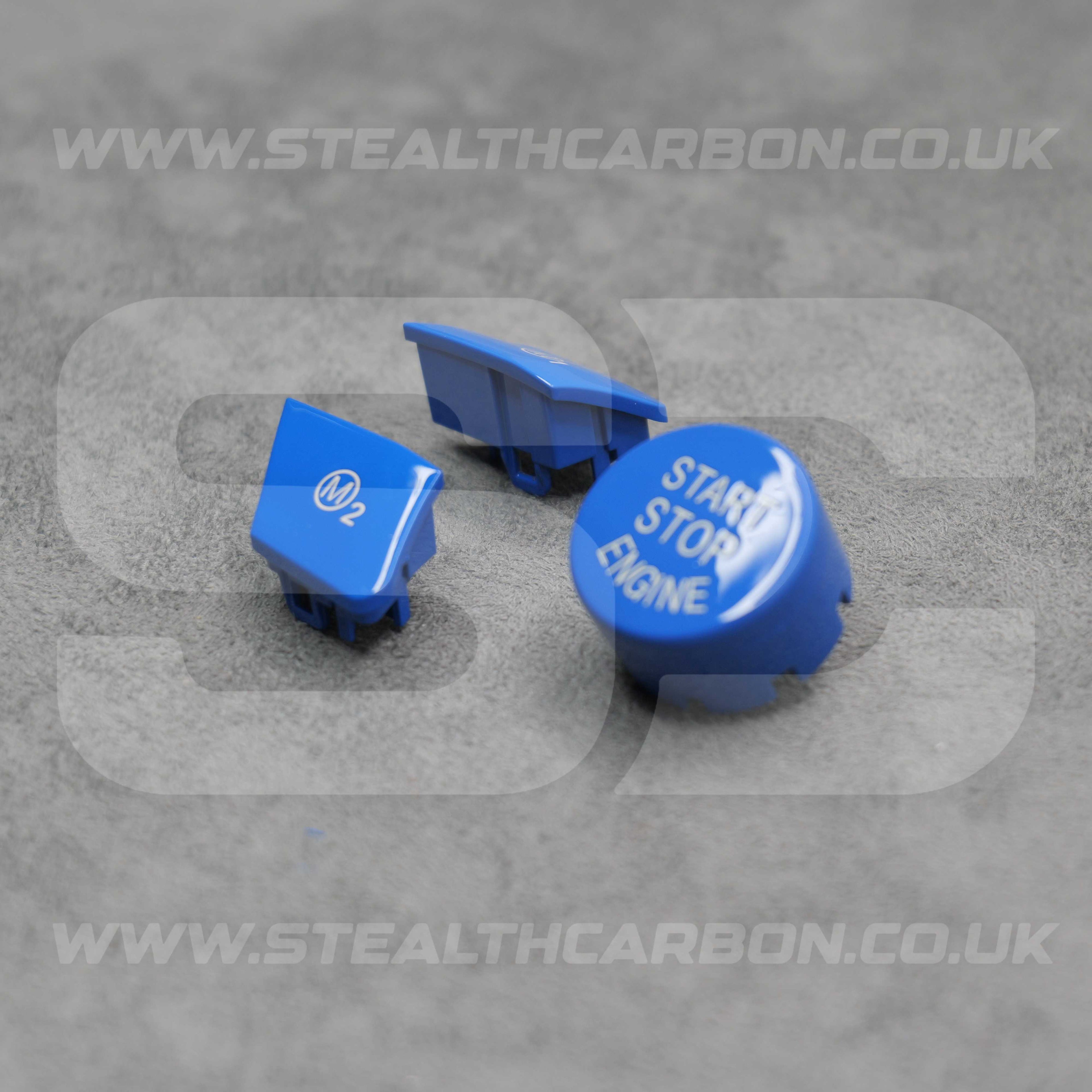 BMW Blue M1 M2 & Start Engine Button Set for M2 M3 M4 F80 F82 F83 F87 M5 M6 F10