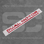 Tesla Gloss Red Dual Motor Rear Boot Badge Letters Model S 3 X Y Performance