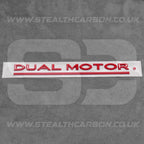 Tesla Gloss Red Dual Motor Rear Boot Badge Letters Model S 3 X Y Performance