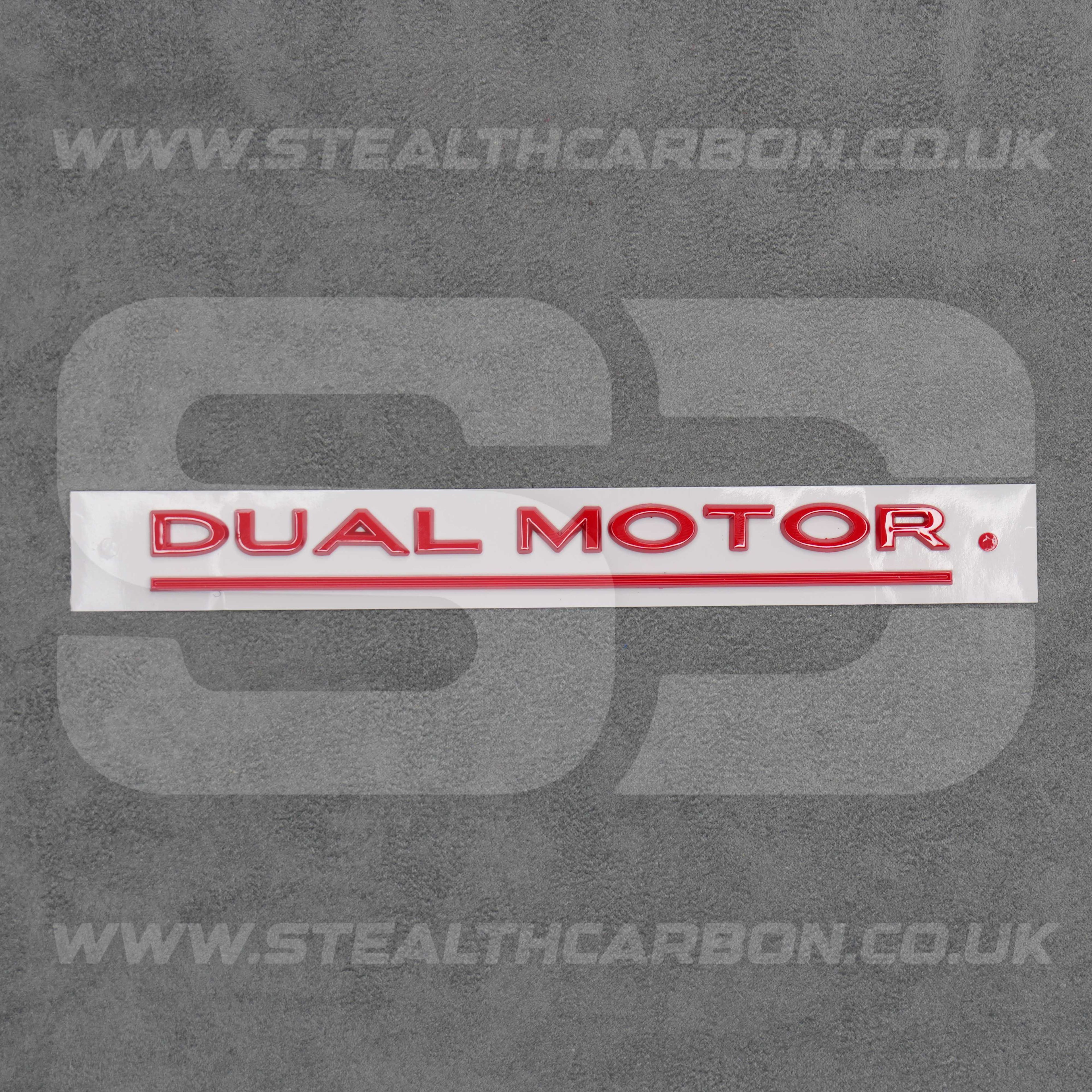 Tesla Gloss Red Dual Motor Rear Boot Badge Letters Model S 3 X Y Performance