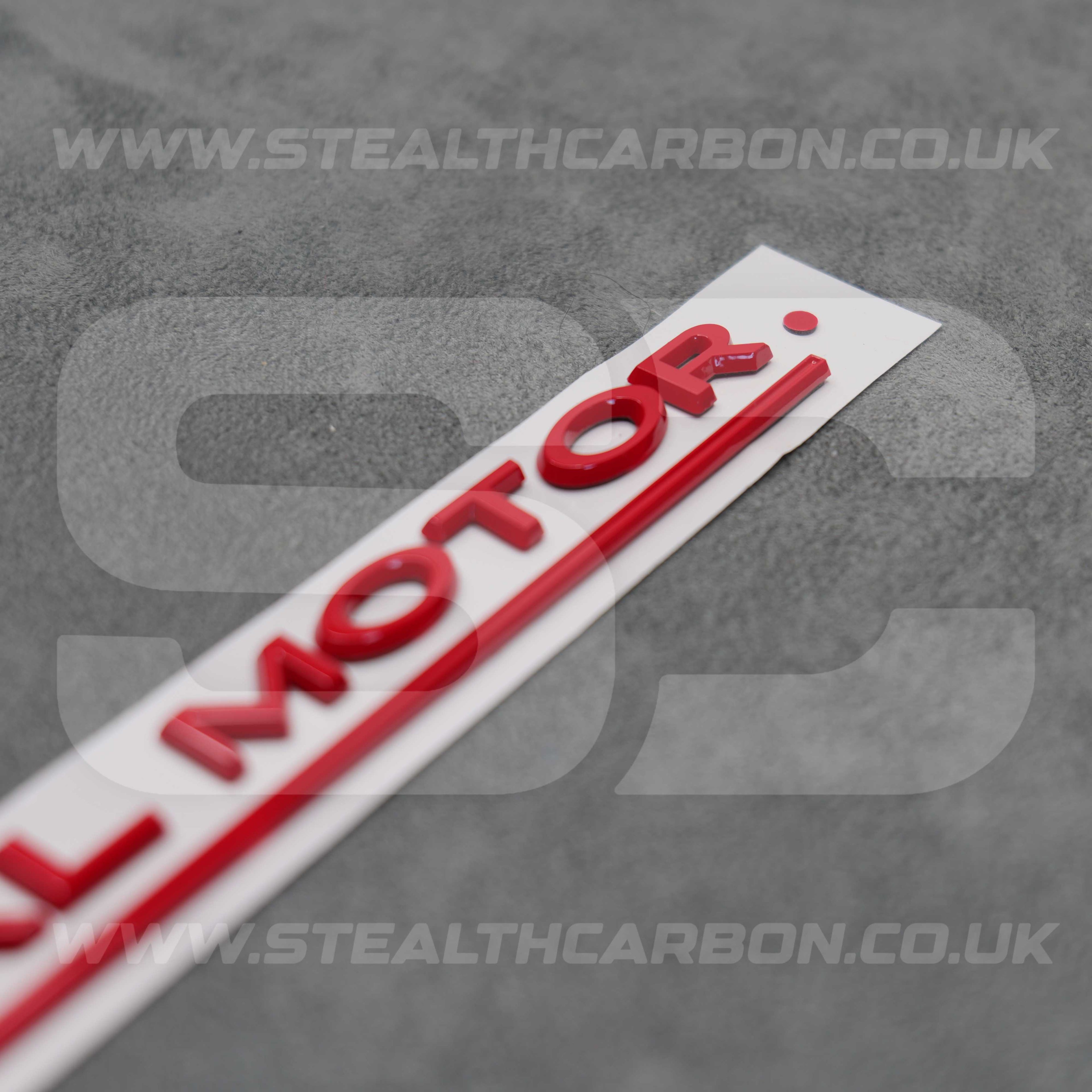 Tesla Gloss Red Dual Motor Rear Boot Badge Letters Model S 3 X Y Performance