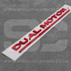 Tesla Gloss Red Dual Motor Rear Boot Badge Letters Model S 3 X Y Performance