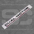 Tesla Matte Black with Red Line Dual Motor Rear Boot Badge Letters Model S 3 X Y