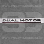 Tesla Matte Black with Red Line Dual Motor Rear Boot Badge Letters Model S 3 X Y