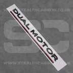 Tesla Matte Black with Red Line Dual Motor Rear Boot Badge Letters Model S 3 X Y