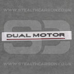 Tesla Matte Black with Red Line Dual Motor Rear Boot Badge Letters Model S 3 X Y