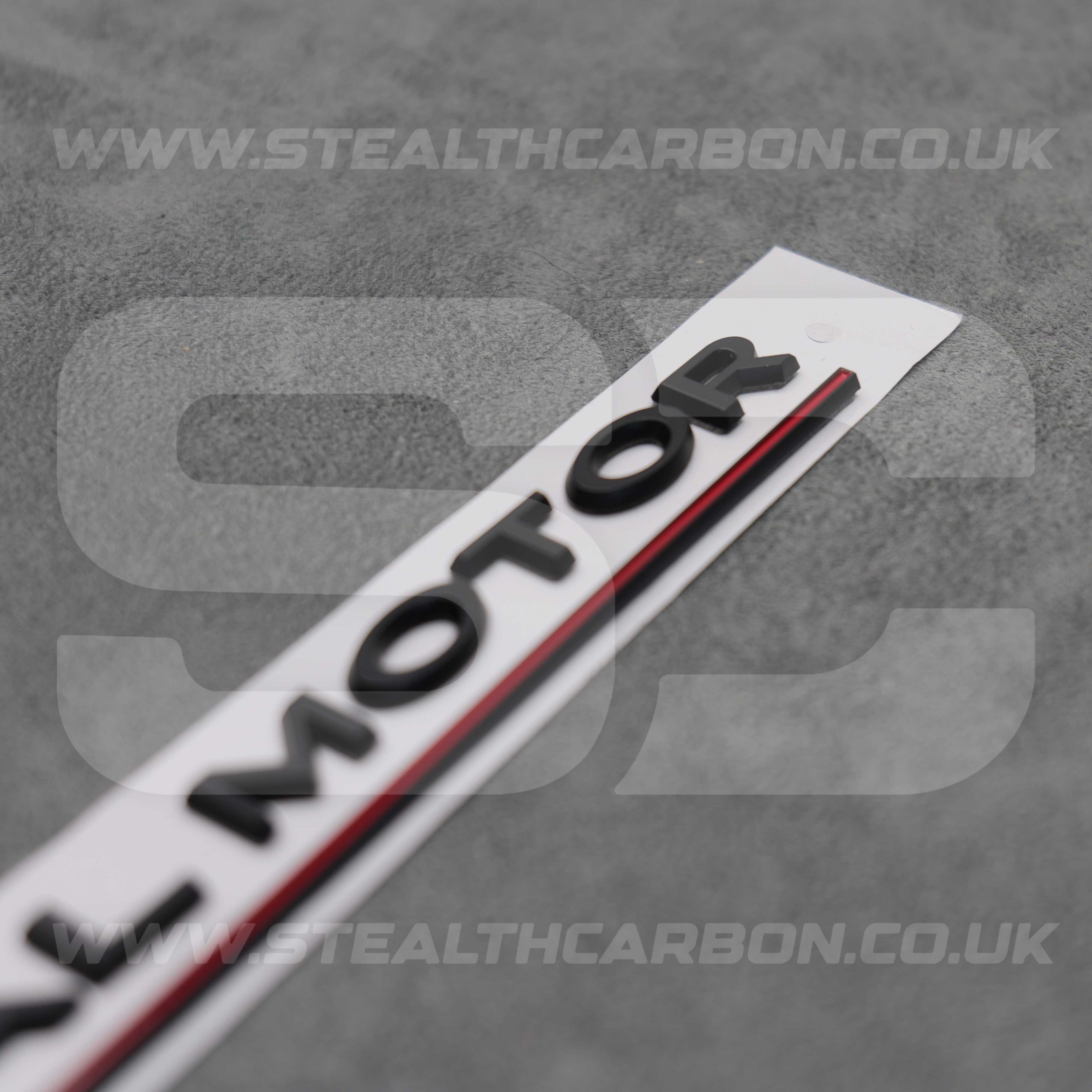 Tesla Matte Black with Red Line Dual Motor Rear Boot Badge Letters Model S 3 X Y