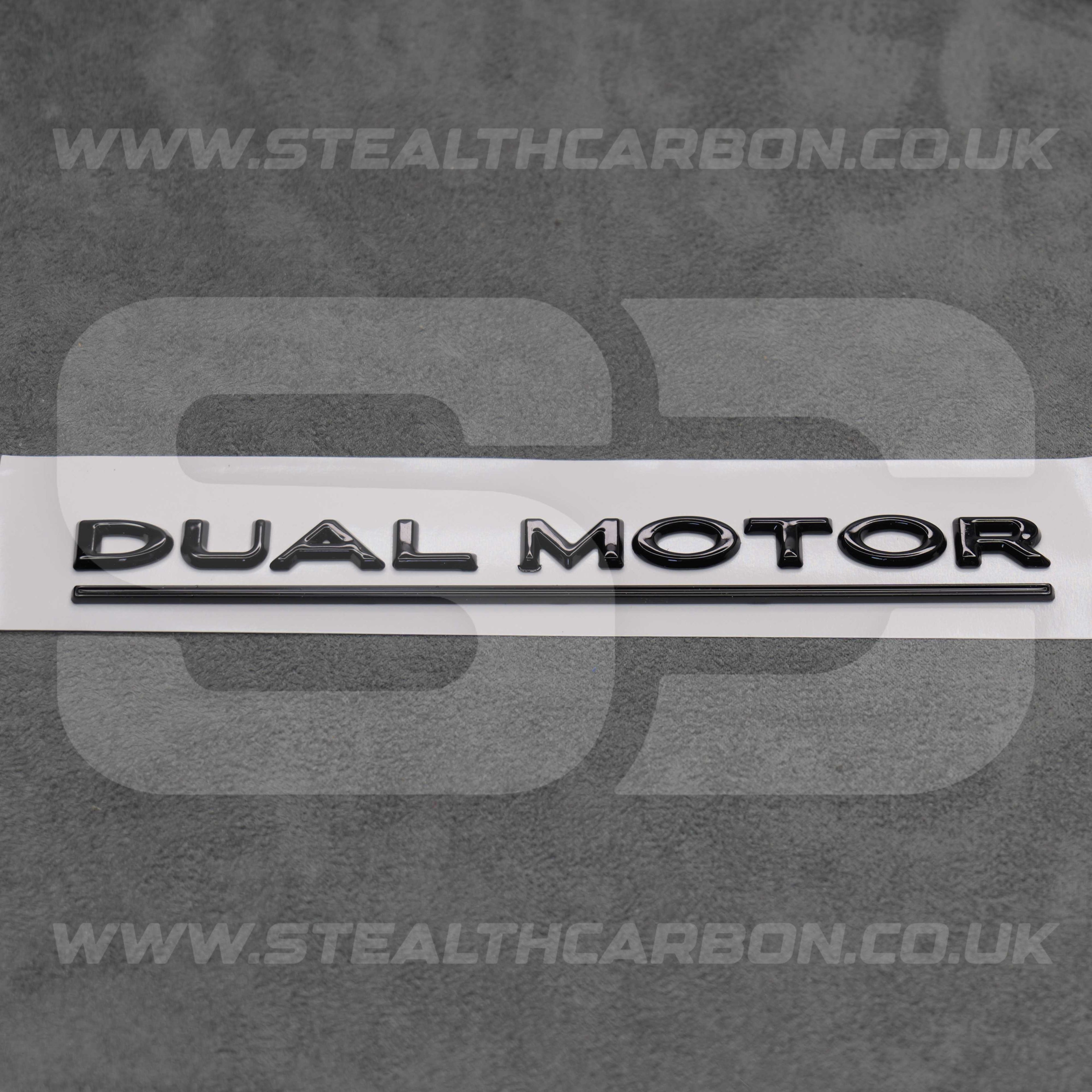 Tesla Gloss Black Dual Motor Rear Boot Badge Letters Model S 3 X Y Performance