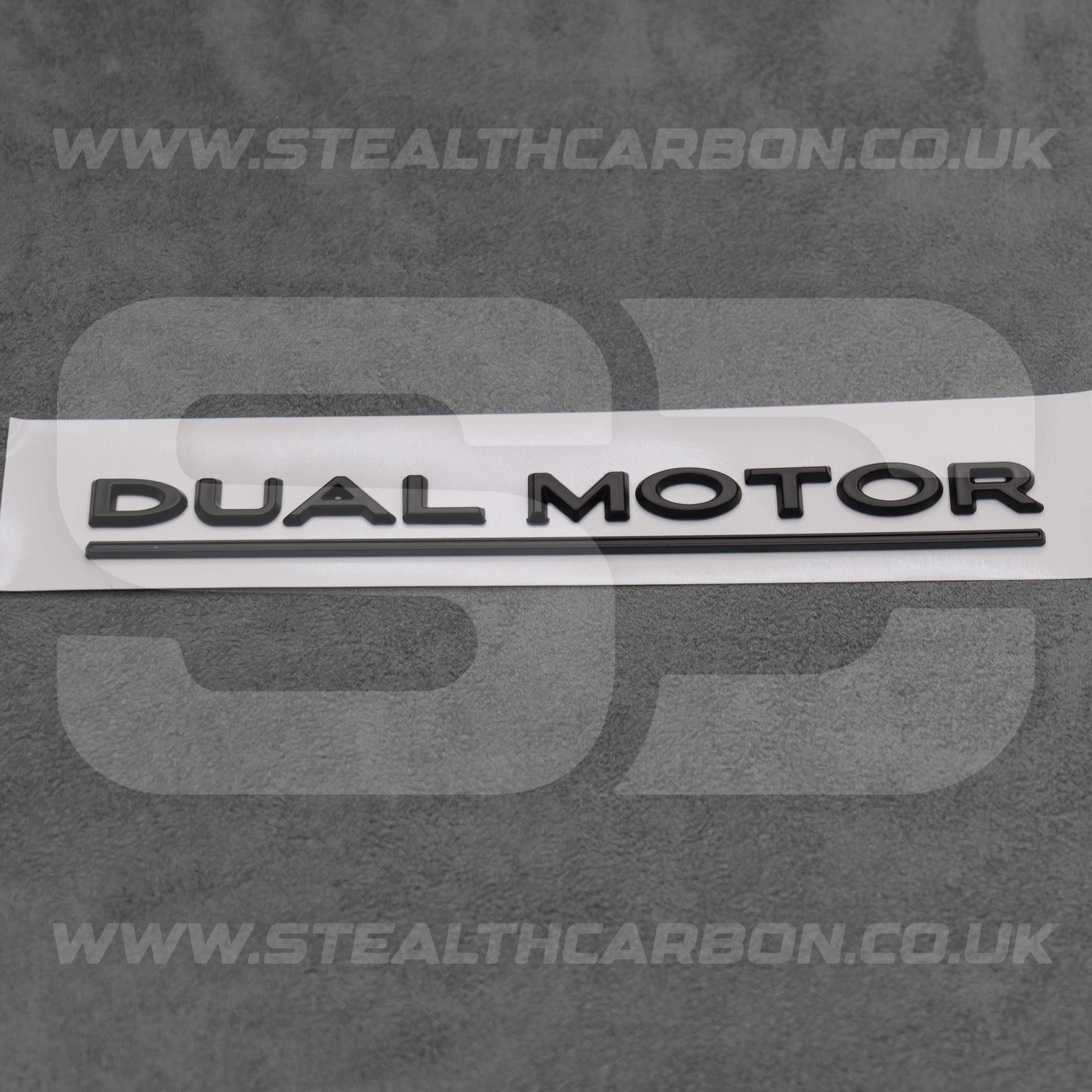 Tesla Matte Black Dual Motor Rear Boot Badge Letters Model S 3 X Y Performance