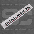 Tesla Gloss Black with Red Line Dual Motor Rear Boot Badge Letters Model S 3 X Y