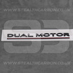 Tesla Gloss Black with Red Line Dual Motor Rear Boot Badge Letters Model S 3 X Y