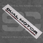Tesla Gloss Black with Red Line Dual Motor Rear Boot Badge Letters Model S 3 X Y
