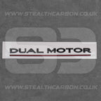 Tesla Gloss Black with Red Line Dual Motor Rear Boot Badge Letters Model S 3 X Y