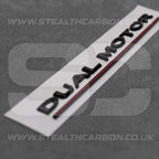 Tesla Gloss Black with Red Line Dual Motor Rear Boot Badge Letters Model S 3 X Y